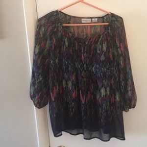 Liz Claiborne MP 3/4 sleeve multicolored blouse